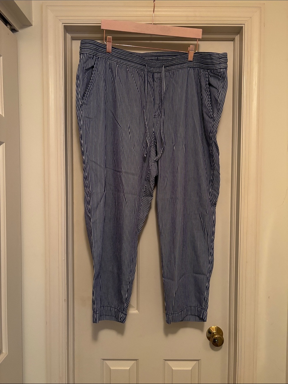 GAP Blue and White Pinstripe Trousers